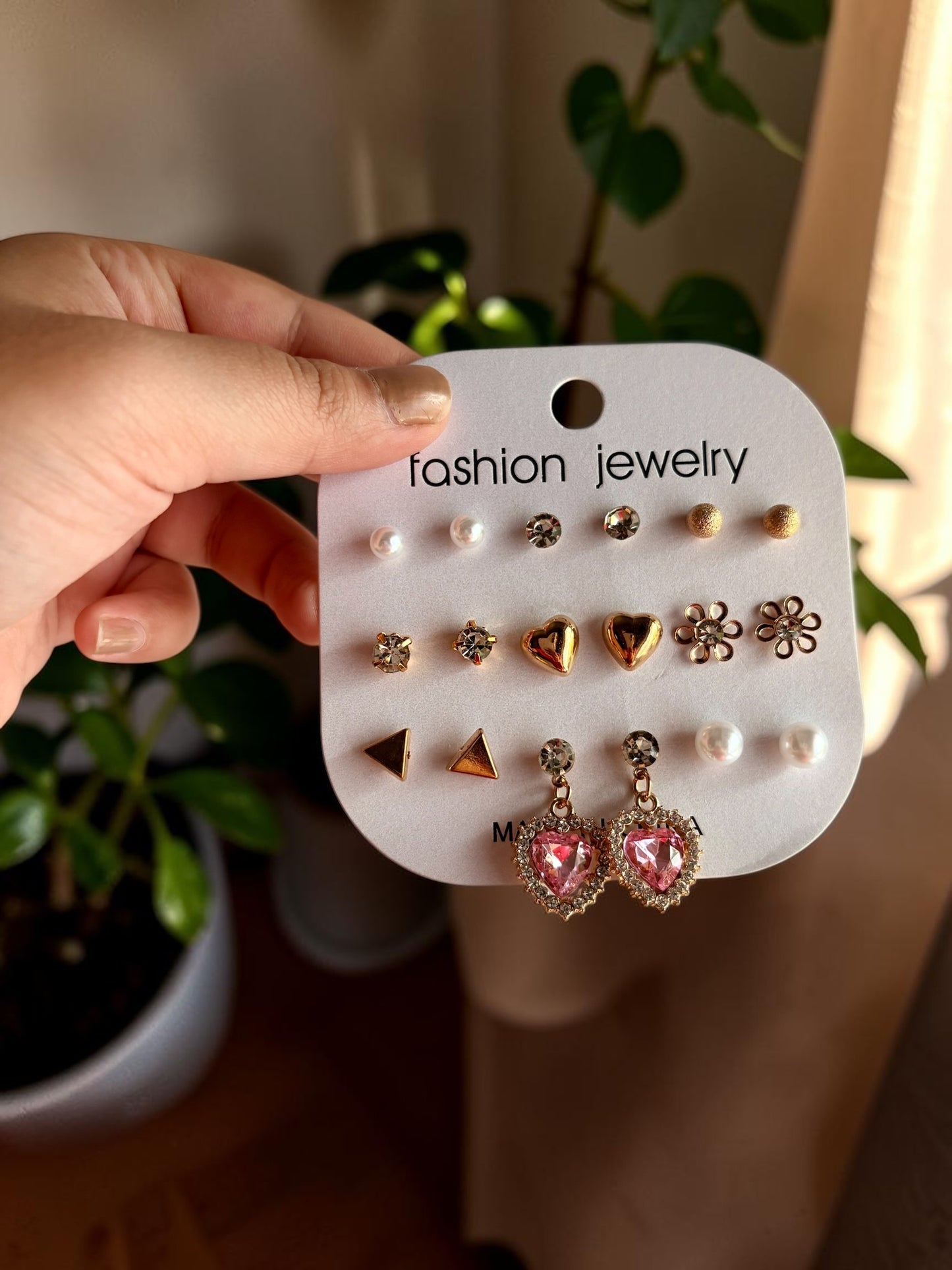Heart earrings set