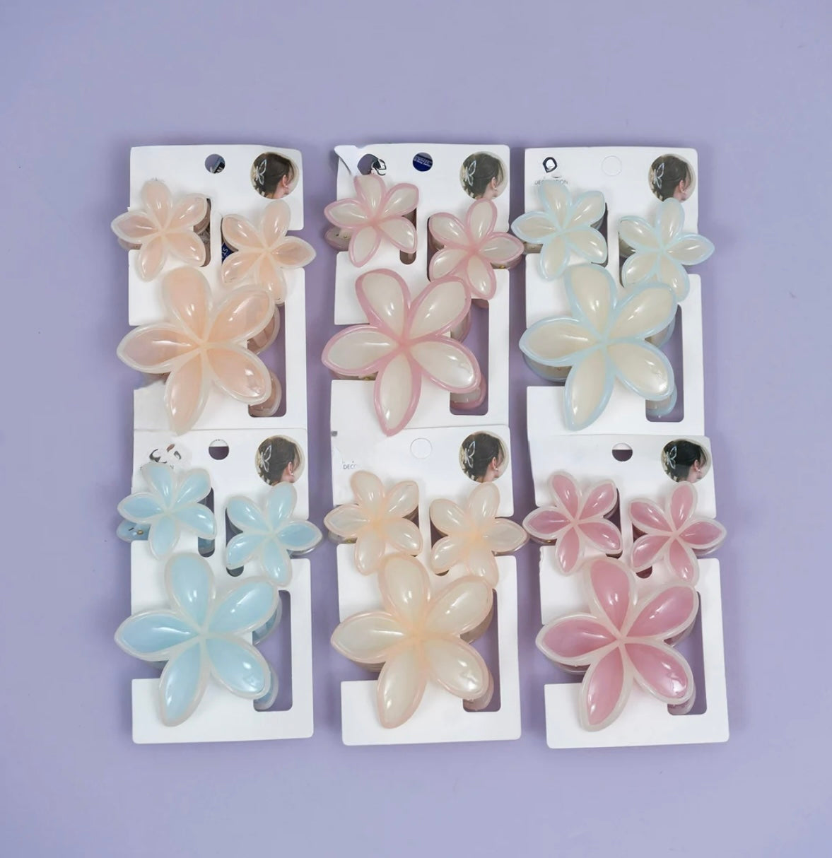 Blue toned hair claw set