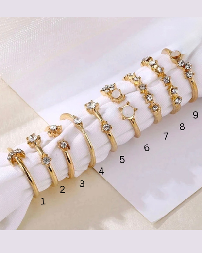 Gold crystal anti tarnish fairy 🧚 ring
