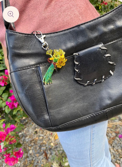 Sunflower bouquet bag charm