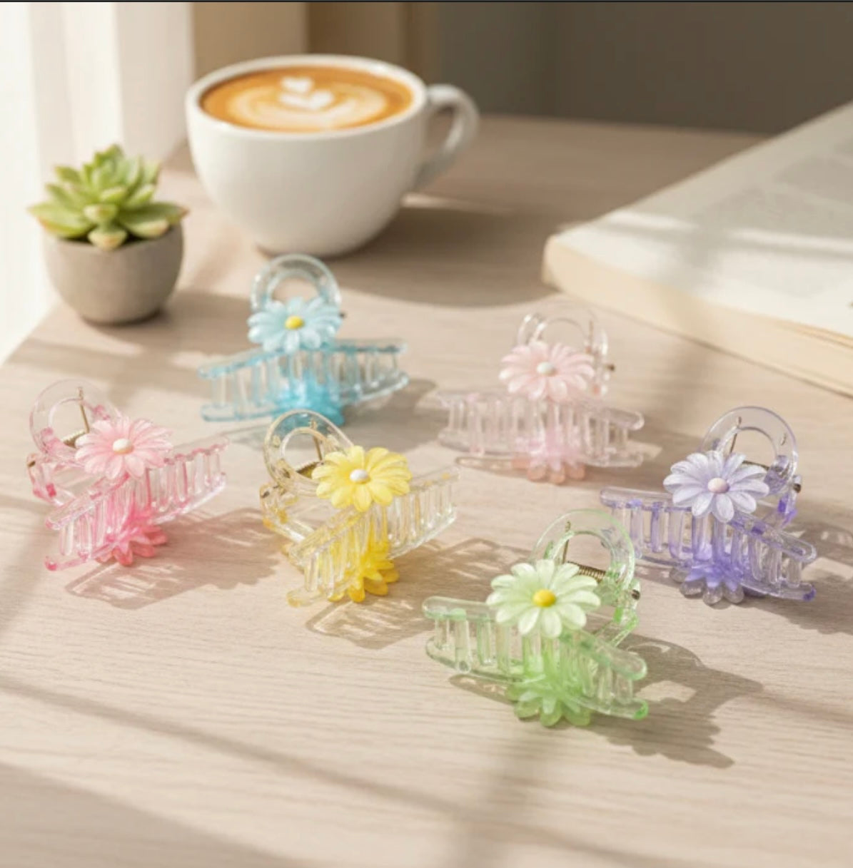 Daisy flower hair claw