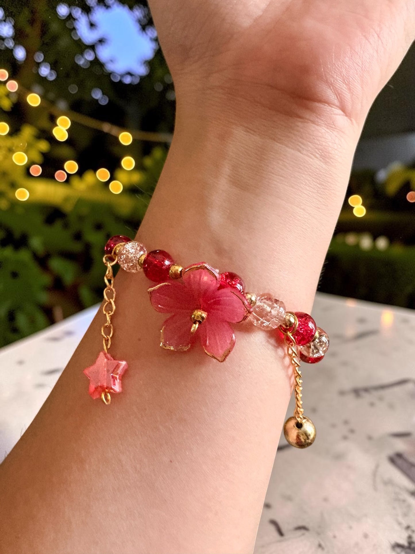 ‘Red velvet’ beaded bracelet