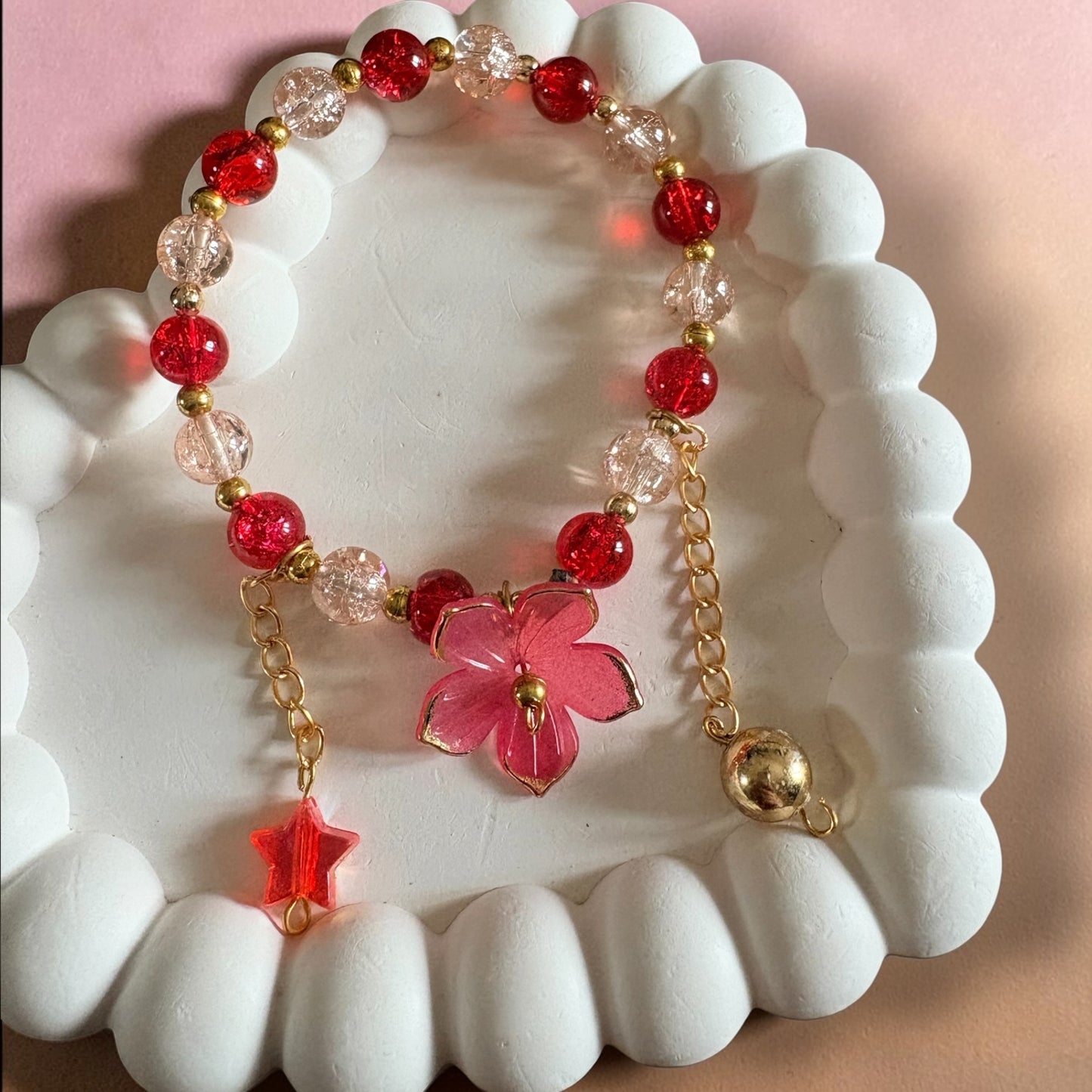 ‘Red velvet’ beaded bracelet