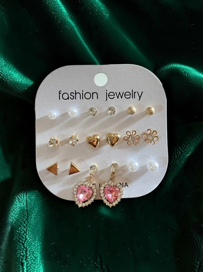 Heart earrings set