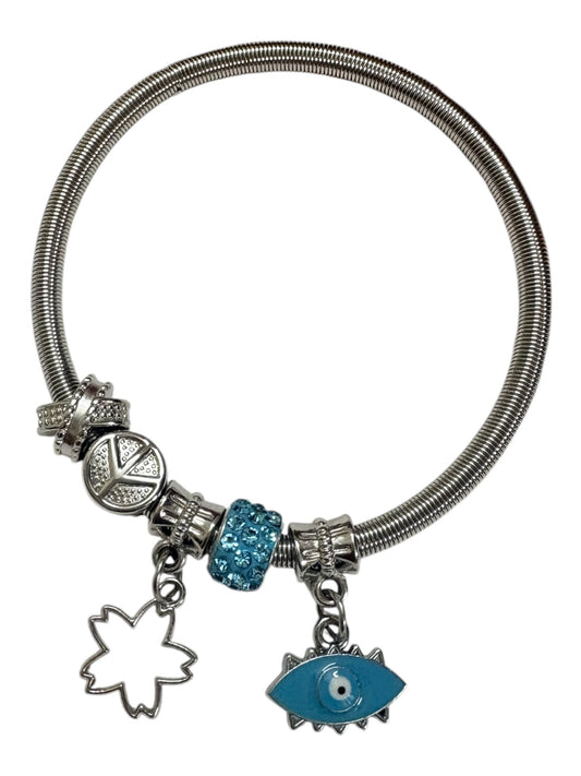 Baby blue evil eye pandora charm bracelet