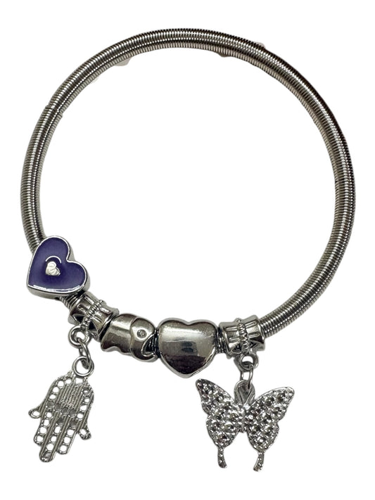Purple pandora charm bracelet