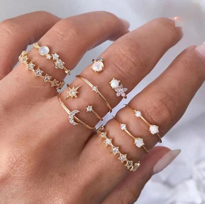 Gold crystal anti tarnish fairy 🧚 ring