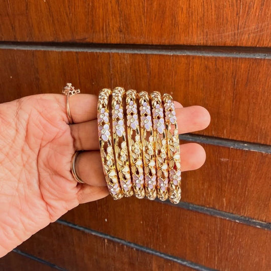 Purple floral bangles