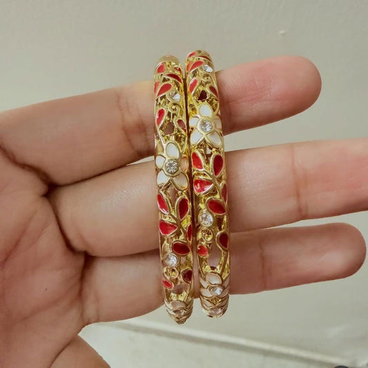 Red floral bangles